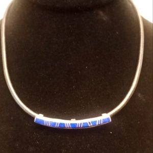 Beautiful Lapis Native American necklace, signed
